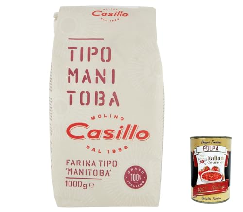 12x Selezione Casillo Farina Manitoba Pizza Napoli Pizzamehl Pizza Mehl 1kg + Italian Gourmet polpa 400g von Italian Gourmet E.R.