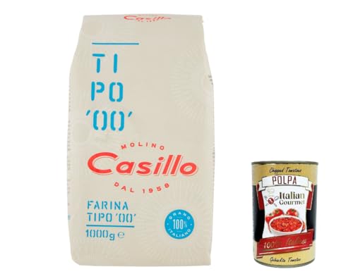 12x Selezione Casillo Farina per Pizza Tipo '00', Weizenmeh Pizza Napoli Pizzamehl Pizza Mehl 1kg + Italian Gourmet polpa 400g von Italian Gourmet E.R.