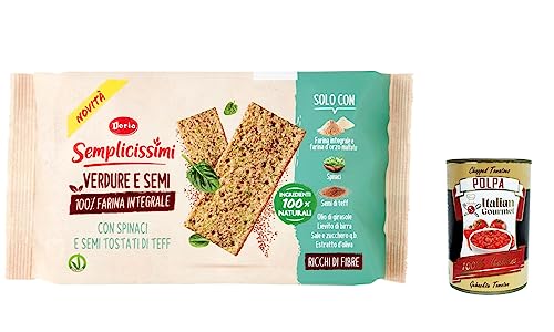 12x Semplicissimi Doria Crackers Spinaci e Semi di Teff Tostati - Cracker mit Spinat und gerösteten Teffsamen 280g + Italian Gourmet polpa 400g 12x Semplicissimi Doria Crackers Spinaci e Semi di Teff Tostati - Cracker mit Spinat und gerösteten Teffsamen 280g + Italian Gourmet polpa 400g von Italian Gourmet E.R.