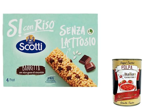 12x Si con Riso - Müsliriegel mit Reis und Schokoladenstückchen, laktosefrei – Snacks ohne Palmöl – 4 Riegel von Italian Gourmet E.R.