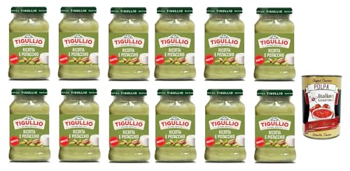 12x Star Tigullio GranPesto Pesto Ricotta e pistacchio, pesto mit Ricotta und Pistazien 185 g Sauce Soße + Italian gourmet polpa 400g von Italian Gourmet E.R.