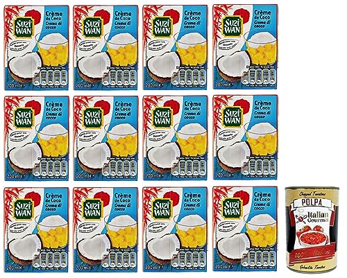 12x Suzi Wan Crema di Cocco,Kokosnuss Creme,Ideal für Desserts,200ml + Italian Gourmet Polpa di Pomodoro 400g Dose 12x Suzi Wan Crema di Cocco,Kokosnuss Creme,Ideal für Desserts,200ml + Italian Gourmet Polpa di Pomodoro 400g Dose von Italian Gourmet E.R.