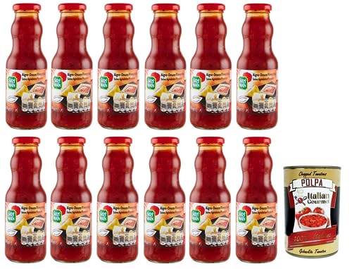 12x Suzi Wan Salsa Agrodolce Piccante,Scharfe süß-saure Soße,Ideal für Aperitifs,Glas 350g + Italian Gourmet Polpa di Pomodoro 400g Dose 12x Suzi Wan Salsa Agrodolce Piccante,Scharfe süß-saure Soße,Ideal für Aperitifs,Glas 350g + Italian Gourmet Polpa di Pomodoro 400g Dose von Italian Gourmet E.R.