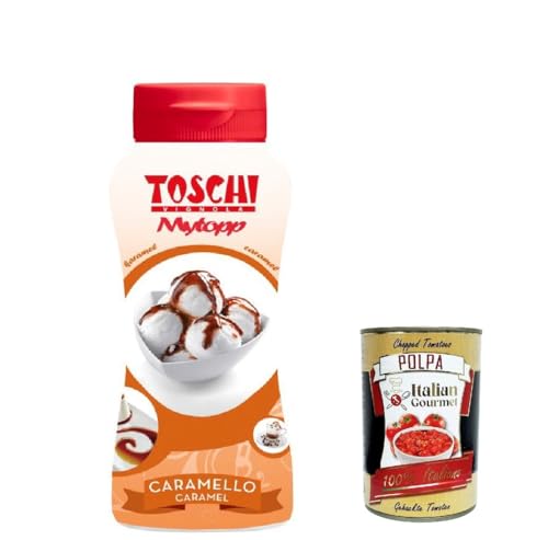 12x Toschi Topping Squeeze Caramello, Karamell Topping Sauce für Kaffee, Cocktails, Eisbecher, Porridge, Pfannkuchen und Gebäck 200gr + Italian Gourmet polpa 400g 12x Toschi Topping Squeeze Caramello, Karamell Topping Sauce für Kaffee, Cocktails, Eisbecher, Porridge, Pfannkuchen und Gebäck 200gr + Italian Gourmet polpa 400g von Italian Gourmet E.R.