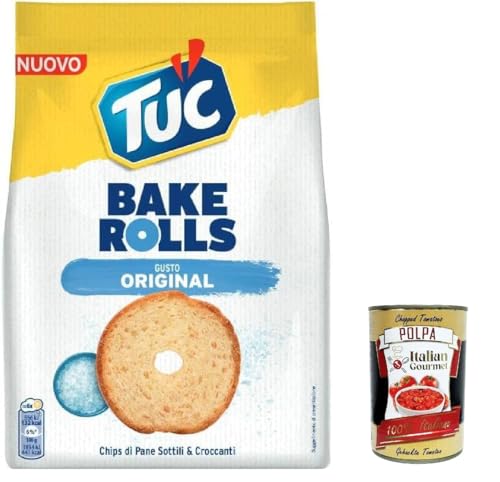 12x Tuc Bake Rolls, Original dünne und knusprige Brotchips 150 g + Italian gourmet polpa 400g 12x Tuc Bake Rolls, Original dünne und knusprige Brotchips 150 g + Italian gourmet polpa 400g von Italian Gourmet E.R.