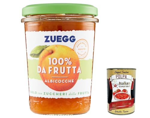 12x Zuegg Albicocca 100% Frutta, Marmelade Aprikose 100% Frucht Konfitüre Brotaufstriche Italien 250g + Italian Gourmet polpa 400g von Italian Gourmet E.R.