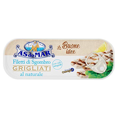 14x AS do MAR Filetti di Sgombro Grigliati al Naturale,Natürliche Gegrillte Makrelenfilets und Vollsalz,120g Dose + Italian Gourmet Polpa di Pomodoro 400g Dose 14x AS do MAR Filetti di Sgombro Grigliati al Naturale,Natürliche Gegrillte Makrelenfilets und Vollsalz,120g Dose + Italian Gourmet Polpa di Pomodoro 400g Dose von As Do Mar