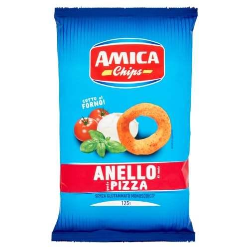 15x Amica Chips Anello Pizza Mais-Snacks mit Pizzageschmack Salziger Snack 125g Beutel 15x Amica Chips Anello Pizza Mais-Snacks mit Pizzageschmack Salziger Snack 125g Beutel von Italian Gourmet E.R.