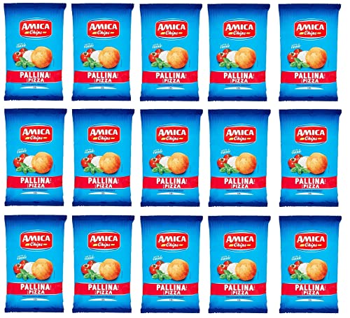 15x Amica Chips Pallina Pizza Mais-Snacks mit Pizzageschmack Salziger Snack 125g Beutel 15x Amica Chips Pallina Pizza Mais-Snacks mit Pizzageschmack Salziger Snack 125g Beutel von Italian Gourmet E.R.