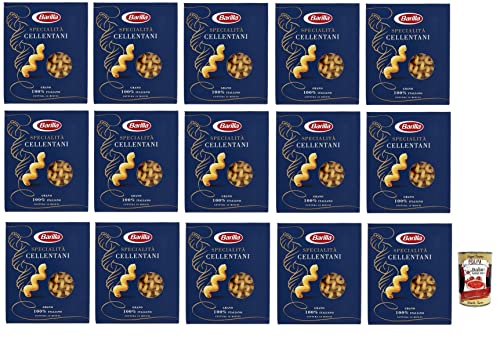 15x Barilla Specialità Cellentani Pasta di Semola di Grano Duro Nudeln aus Hartweizengrieß 500g Packung + Italian Gourmet Polpa di Pomodoro 400g Dose von Italian Gourmet E.R.