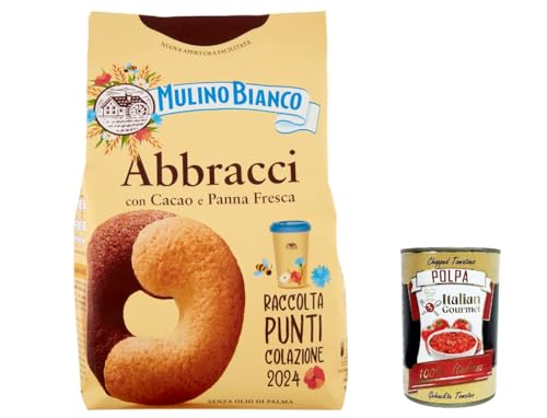 15x Mulino Bianco Abbracci Shortbread-Kekse mit Kakao und frischer Sahne, ohne Palmöl, geschmacksintensives Frühstück, 350 g + Italian gourmet polpa 400g 15x Mulino Bianco Abbracci Shortbread-Kekse mit Kakao und frischer Sahne, ohne Palmöl, geschmacksintensives Frühstück, 350 g + Italian gourmet polpa 400g von Italian Gourmet E.R.