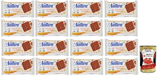16x Náttúra, Bio-Reiskuchen mit Milchschokolade überzogen, leckerer und gesunder Snack, tolle Ballaststoffquelle, glutenfrei, 90-g-Packung + Italian Gourmet Polpa di Pomodoro 400g Dose 16x Náttúra, Bio-Reiskuchen mit Milchschokolade überzogen, leckerer und gesunder Snack, tolle Ballaststoffquelle, glutenfrei, 90-g-Packung + Italian Gourmet Polpa di Pomodoro 400g Dose von Italian Gourmet E.R.