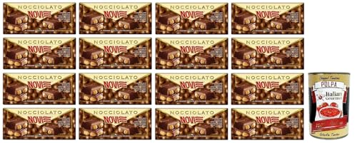 16x Novi Nocciolato Gianduia con Nocciole Intere,Tafel Gianduia-Schokolade mit ganzen Haselnüssen 130g + Italian Gourmet Polpa di Pomodoro 400g Dose von Italian Gourmet E.R.