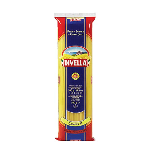18x Divella Capellini n°11 Hartweizengrieß Pasta Italienische Nudeln 500g Packung + Italian Gourmet Polpa di Pomodoro 400g Dose von Italian Gourmet E.R.