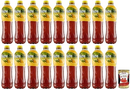 18x FUZE TEA Limone Eistee, Zitrone Schwarzer Tee mit einer Zitronengras Note,Erfrischungsgetränk,Alkoholfrei,Einweg-PET-Flasche 1,25Lt + Italian Gourmet Polpa di Pomodoro 400g Dose von Italian Gourmet E.R.