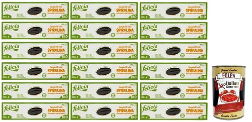 18x Felicia Spaghetti alla Spirulina,Nudeln mit Braunem Reismehl,Pasta mit Bio-Apulia-Kundi-Spirulina,Glutenfrei,Packung mit 250g + Italian Gourmet Polpa di Pomodoro 400g Dose 18x Felicia Spaghetti alla Spirulina,Nudeln mit Braunem Reismehl,Pasta mit Bio-Apulia-Kundi-Spirulina,Glutenfrei,Packung mit 250g + Italian Gourmet Polpa di Pomodoro 400g Dose von Italian Gourmet E.R.