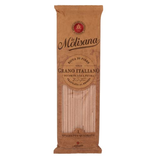 18x La Molisana Pasta Integrale Spaghetto Quadrato n°1 Vollkornnudeln Vollkornpasta,100% italienischer Weizen,Bronzepaste 500g Packung + Italian Gourmet Polpa di Pomodoro 400g Dose von Italian Gourmet E.R.