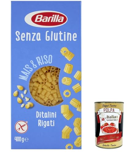 20x Barilla Ditalini Rigati 400g senza Glutine Glutenfrei pasta nudeln, Pasta aus weißem Mais, gelbem Mais und braunem Reis + Italian Gourmet polpa 400g von Italian Gourmet E.R.