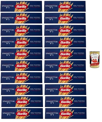 20x Barilla Spaghettini n° 3, Pasta 100% italienisch Nudeln aus Hartweizengrieß 500g Packung + Italian Gourmet Polpa di Pomodoro 400g Dose 20x Barilla Spaghettini n° 3, Pasta 100% italienisch Nudeln aus Hartweizengrieß 500g Packung + Italian Gourmet Polpa di Pomodoro 400g Dose von Italian Gourmet E.R.