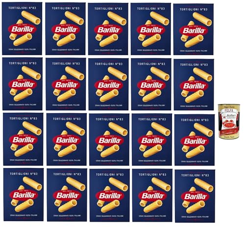 20x Barilla Tortiglioni n° 83, Pasta 100% italienisch Nudeln aus Hartweizengrieß 500g Packung + Italian Gourmet Polpa di Pomodoro 400g Dose von Italian Gourmet E.R.