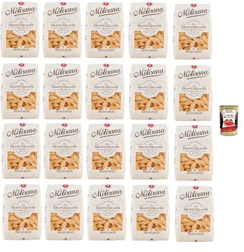 20x La Molisana Pennoni Rigati N. 21 Pasta Lenta Lavorazione Teigwaren aus Hartweizengrieß Bronze-Zeichnung 500g + Italian Gourmet Polpa 400g von Italian Gourmet E.R.