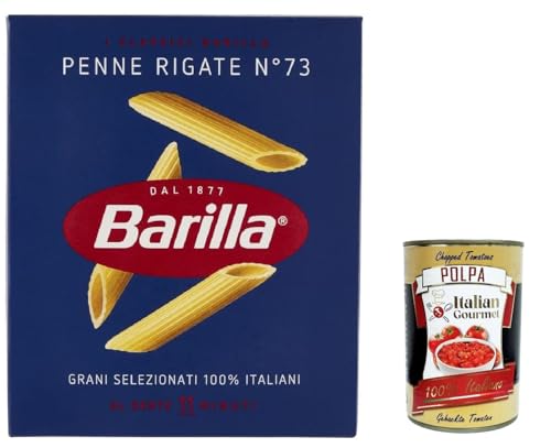20x Pasta Barilla Penne rigate Nr. 73, 100% italienisch Nudeln 500 g pack + Italian Gourmet polpa 400g von Italian Gourmet E.R.