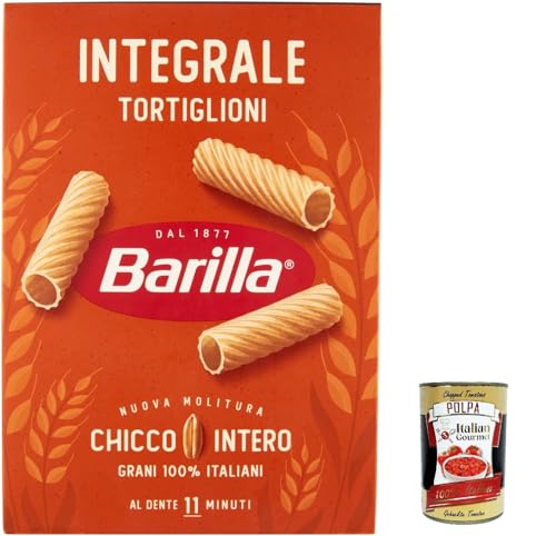 20x Pasta integrale Barilla Tortiglioni Integrali Vollkorn italienisch Nudeln 500 g pack + Italian Gourmet polpa 400g von Italian Gourmet E.R.
