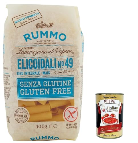 20x Rummo Pasta Elicoidali N49 senza Glutine, gluten free, 100% italienische Pasta nudeln glutenfrei 400g + Italian Gourmet polpa 400g von Italian Gourmet E.R.