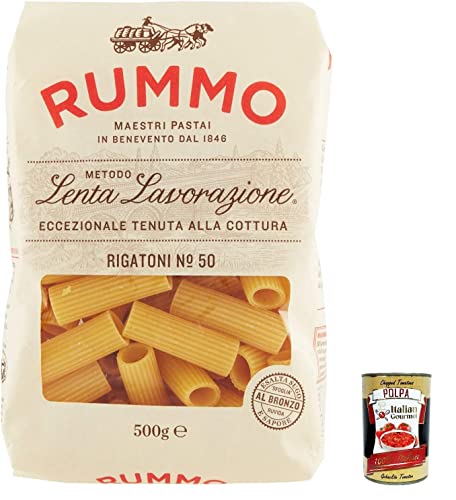 20x Rummo Rigatoni N. 50 Hartweizengrieß Pasta Italienische Nudeln 500g Packung + Italian Gourmet Polpa di Pomodoro 400g Dose von Italian Gourmet E.R.
