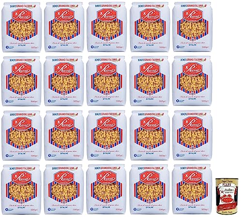 20x Russo Ditalini N°112 Hartweizengrieß Pasta,100% Italienischer Weizen,500g-Packung + Italian Gourmet Polpa di Pomodoro 400g Dose 20x Russo Ditalini N°112 Hartweizengrieß Pasta,100% Italienischer Weizen,500g-Packung + Italian Gourmet Polpa di Pomodoro 400g Dose von Italian Gourmet E.R.