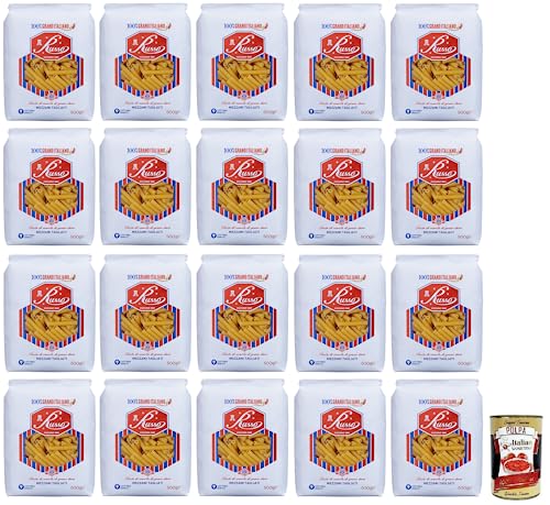 20x Russo Mezzani Tagliati N°33 Hartweizengrieß Pasta,100% Italienischer Weizen,500g-Packung + Italian Gourmet Polpa di Pomodoro 400g Dose 20x Russo Mezzani Tagliati N°33 Hartweizengrieß Pasta,100% Italienischer Weizen,500g-Packung + Italian Gourmet Polpa di Pomodoro 400g Dose von Italian Gourmet E.R.