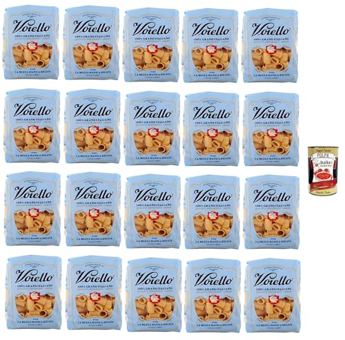 20x Voiello Pasta Mezze Maniche Rigate Nudeln 100 % italienische N 122 500g + Italian Gourmet Polpa 400g von Italian Gourmet E.R.