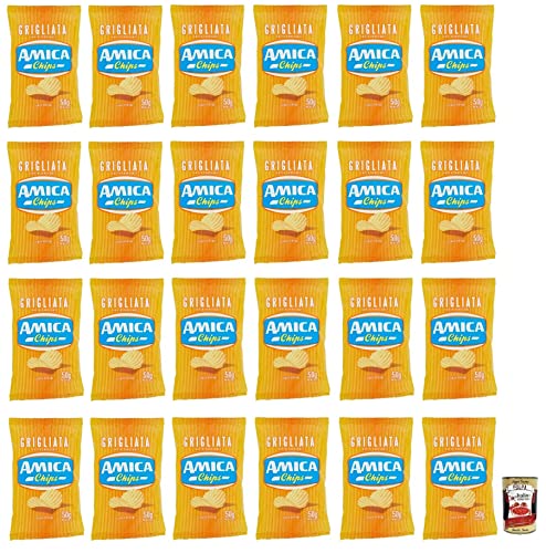 24x Amica Chips Patatine Grigliata,Glutenfreie, Wellenförmig Geschnittene Gegrillten Kartoffelchips 50g-Beutel + Italian Gourmet Polpa di Pomodoro 400g Dose 24x Amica Chips Patatine Grigliata,Glutenfreie, Wellenförmig Geschnittene Gegrillten Kartoffelchips 50g-Beutel + Italian Gourmet Polpa di Pomodoro 400g Dose von Italian Gourmet E.R.