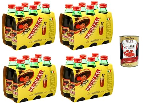 24x Brasilena Bibita Gassata al Caffe 25 cl, Erfrischendes Kalabrien Kohlensäurehaltiges Alkoholfreies Getränk mit Geschmack Kaffee + Italian Gourmet polpa 400g von Italian Gourmet E.R.