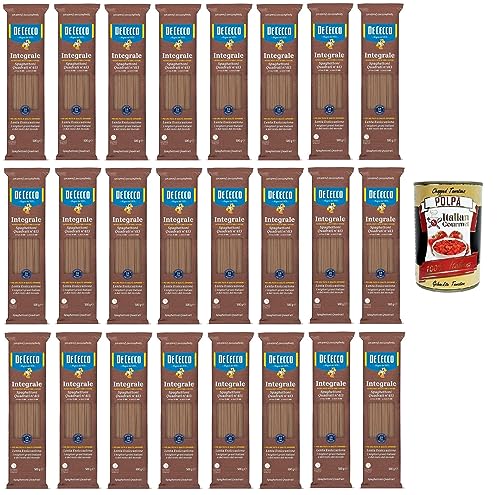 24x De Cecco Speghettoni Quadrati Integrali N°413 Hartweizengrieß Pasta,Vollkornnudeln,Italienischer Weizen,500g-Packung + Italian Gourmet Polpa di Pomodoro 400g Dose 24x De Cecco Speghettoni Quadrati Integrali N°413 Hartweizengrieß Pasta,Vollkornnudeln,Italienischer Weizen,500g-Packung + Italian Gourmet Polpa di Pomodoro 400g Dose von Italian Gourmet E.R.