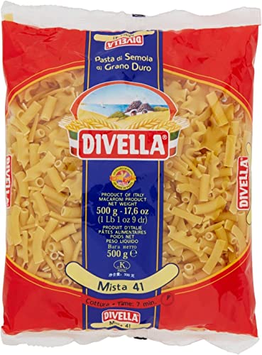 24x Divella Pasta Mista N. 41 Hartweizengrieß Pasta Italienische Nudeln 500g Packung + Italian Gourmet Polpa di Pomodoro 400g Dose von Italian Gourmet E.R.