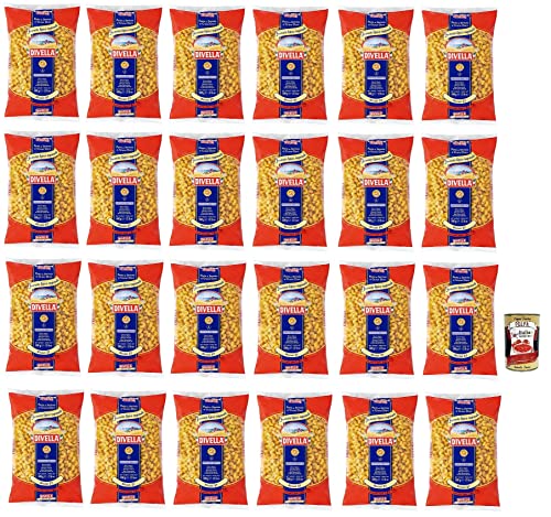 24x Divella Riccioli N°37 Hartweizengrieß Pasta Italienische Nudeln 500g Packung + Italian Gourmet Polpa di Pomodoro 400g Dose von Italian Gourmet E.R.