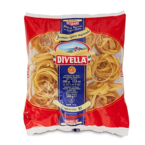 24x Divella Taglaitelle N. 91 Hartweizengrieß Pasta Italienische Nudeln 500g Packung + Italian Gourmet Polpa di Pomodoro 400g Dose von Italian Gourmet E.R.