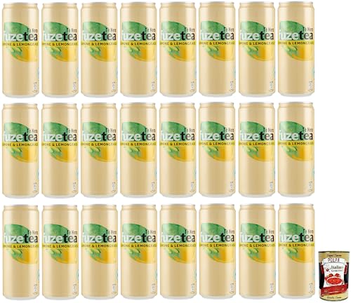 24x FUZE TEA Eistee,Zitrone Schwarzer Tee mit einer Zitronengras Note,Erfrischungsgetränk,Alkoholfrei,Einwegdose 330ml + Italian Gourmet Polpa di Pomodoro 400g Dose 24x FUZE TEA Eistee,Zitrone Schwarzer Tee mit einer Zitronengras Note,Erfrischungsgetränk,Alkoholfrei,Einwegdose 330ml + Italian Gourmet Polpa di Pomodoro 400g Dose von Italian Gourmet E.R.