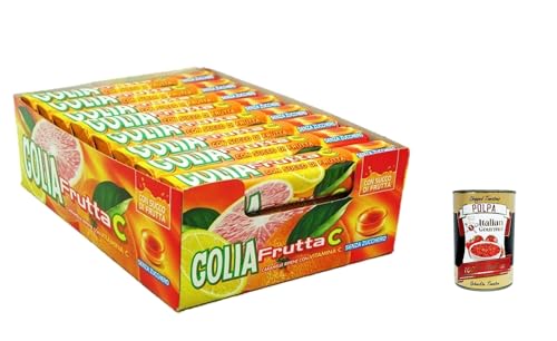 24x Golia Frutta C, Fruchtbonbons, zuckerfrei Süßigkeiten , 34g + Italian Gourmet polpa 400g von Italian Gourmet E.R.