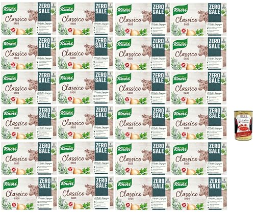 24x Knorr Dado Classico Zero Sale, Brühwürfel mit Gemüse und Rindfleisch aus nachhaltiger Forstwirtschaft, salzfrei, glutenfrei, laktosefrei, ohne Farbstoffe + Italian Gourmet polpa 400g 24x Knorr Dado Classico Zero Sale, Brühwürfel mit Gemüse und Rindfleisch aus nachhaltiger Forstwirtschaft, salzfrei, glutenfrei, laktosefrei, ohne Farbstoffe + Italian Gourmet polpa 400g von Italian Gourmet E.R.