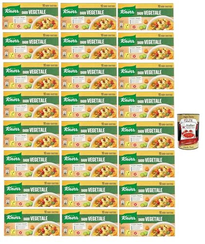 24x Knorr Dado Vegetale, dado brodo Suppen würfel Brühe 10 pz, Nachhaltige Gemüsebrühe, glutenfrei, Laktose und Konservierungsmittel, für Suppen, Gemüsebrühwürfel + Italian Gourmet polpa 400g 24x Knorr Dado Vegetale, dado brodo Suppen würfel Brühe 10 pz, Nachhaltige Gemüsebrühe, glutenfrei, Laktose und Konservierungsmittel, für Suppen, Gemüsebrühwürfel + Italian Gourmet polpa 400g von Italian Gourmet E.R.