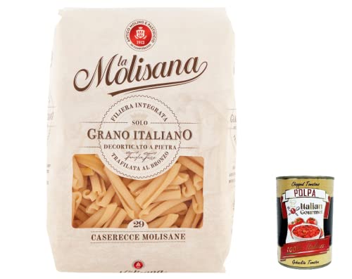 24x La Molisana Casareccia N. 29 Pasta Lenta Lavorazione Teigwaren aus Hartweizengrieß Bronze-Zeichnung 500g + Italian Gourmet Polpa 400g von Italian Gourmet E.R.