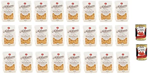 24x La Molisana Ditali N. 45 Pasta Lenta Lavorazione Teigwaren aus Hartweizengrieß Bronze-Zeichnung 500g + 2x Italian Gourmet Polpa von Italian Gourmet E.R.