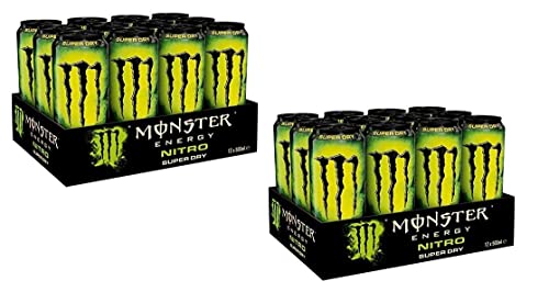 24x Monster Energy Nitro Super Dry Energy Drink Energiegetränk erfrischend und durstlöschend mit Zitrusgeschmack 500ml Einwegdose Analkoholisches Getränk Soft Drink von Italian Gourmet E.R.