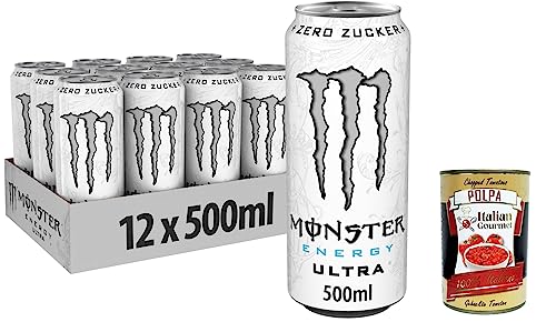 24x Monster Energy Ultra White - koffeinhaltiger Energy Drink mit sanftem Zitrus-Geschmack - ohne Zucker und ohne Kalorien 500ml + Italian Gourmet polpa 400g 24x Monster Energy Ultra White - koffeinhaltiger Energy Drink mit sanftem Zitrus-Geschmack - ohne Zucker und ohne Kalorien 500ml + Italian Gourmet polpa 400g von Italian Gourmet E.R.