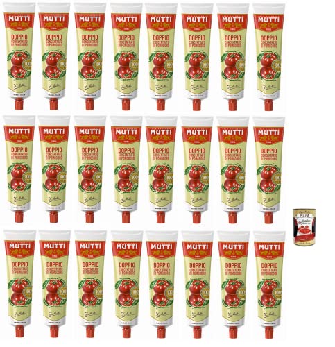 24x Mutti Doppio Concentrato di Pomodoro,Doppeltes Tomatenkonzentrat,100% Italienische Tomate,130g Tube + Italian Gourmet Polpa di Pomodoro 400g Dose von Italian Gourmet E.R.