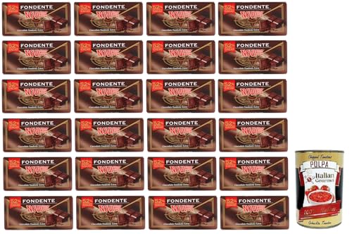 24x Novi Cioccolato Fondente 52% Kakao,Tafel Extra Dunkle Schokolade 100g + Italian Gourmet Polpa di Pomodoro 400g Dose von Italian Gourmet E.R.