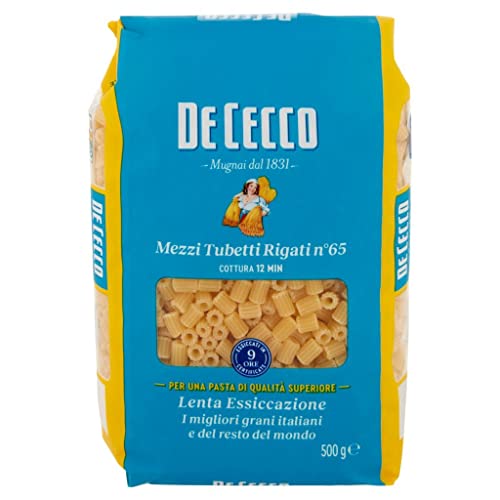 24x Pasta De Cecco 100% Italienisch Mezzi Tubetti Rigati N°65 Nudeln 500g + Italian Gourmet Polpa 400g von Italian Gourmet E.R.