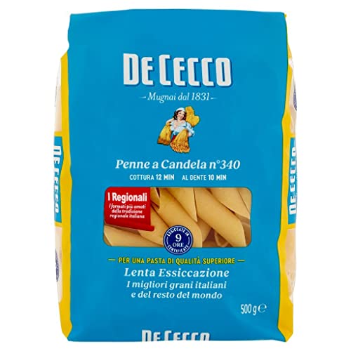 24x Pasta De Cecco 100% Italienisch Penne a Candela N°340 Nudeln 500g + Italian Gourmet Polpa 400g von Italian Gourmet E.R.